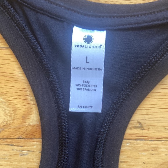 Yogalicious Black Racerback Tank Top - Picture 2 of 6